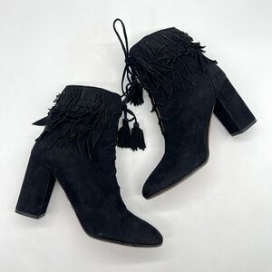 River Island Black Tassel Ankle Boots